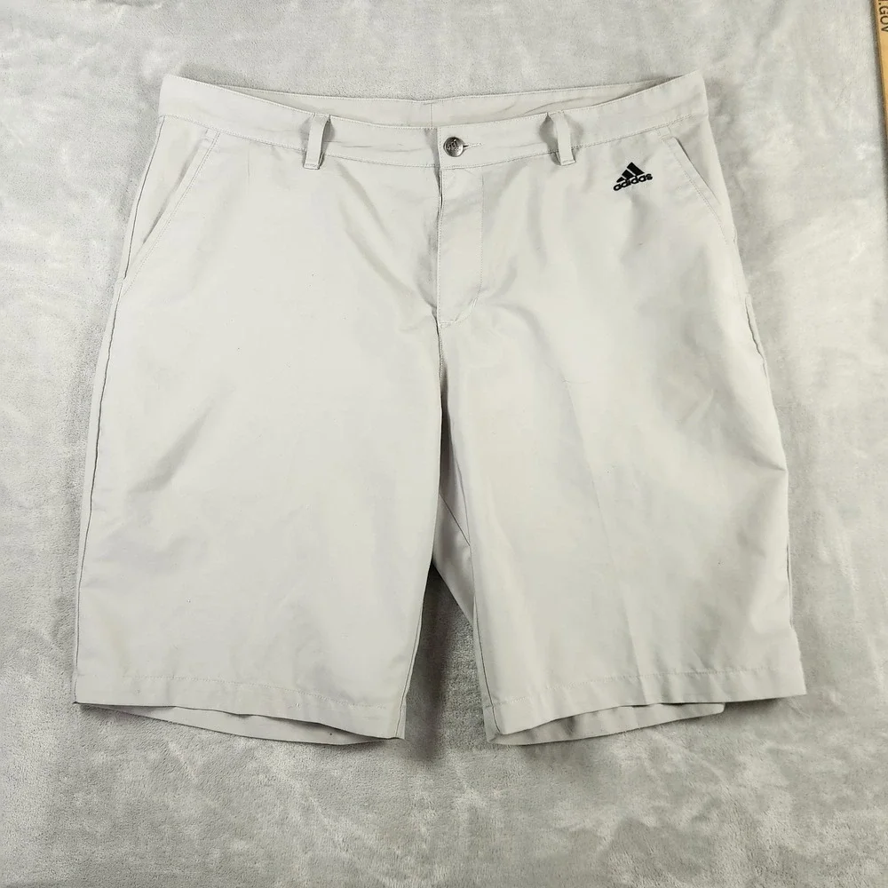 ADIDAS 3 Stripe Golf Shorts Embroidered-Grey  DM3088 Casual Outdoor‎ Athletic
